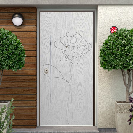 Porta Blindata con Pannello Bianco per Esterno Moderno Rose