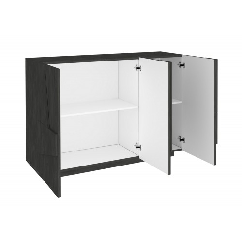 Mobile Ardesia con 3 Ante Credenza Moderna per Soggiorno 120 cm Basso