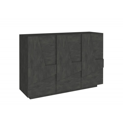 Mobile Ardesia con 3 Ante Credenza Moderna per Soggiorno 120 cm Basso
