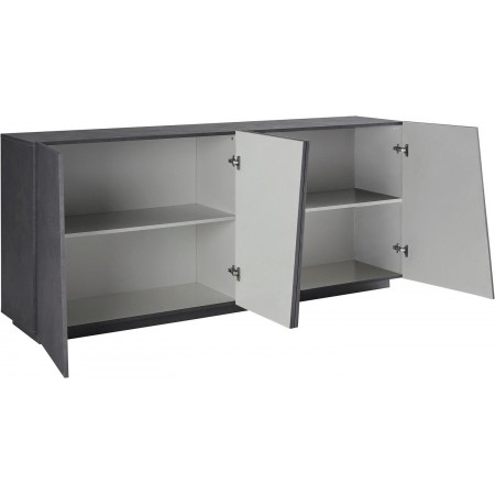 Mobile Ardesia 200 cm Basso con 4 Ante Credenza Moderna per Soggiorno