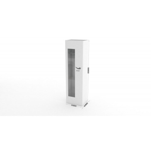 Vetrina a 1 Anta Mobile con 4 Ripiani Credenza da Ingresso Bianco Lucido