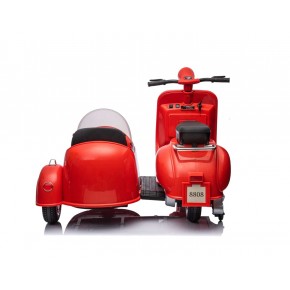 Piaggio Vespa con Sidecar Rosso Moto Elettrica da Bambini a Batteria 12 V 2
