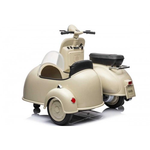 Piaggio Vespa con Sidecar Rosso Moto Elettrica da Bambini a Batteria 12 V