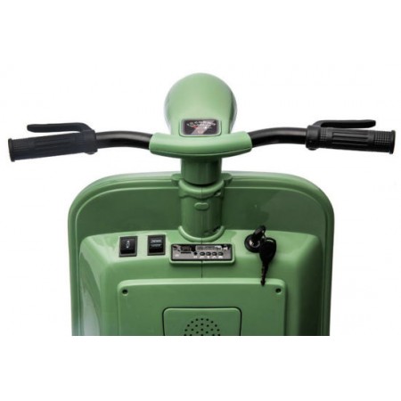 Piaggio Verde Vespa con Sidecar Moto Elettrica da Bambini a Batteria 12 V