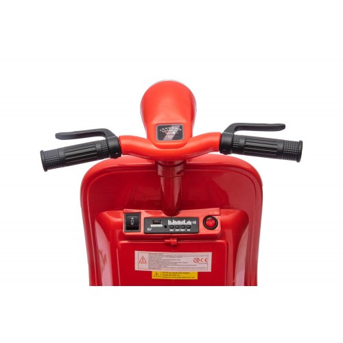 Piaggio Vespa con Sidecar Rosso Elettrica da Bambini a Batteria 6V