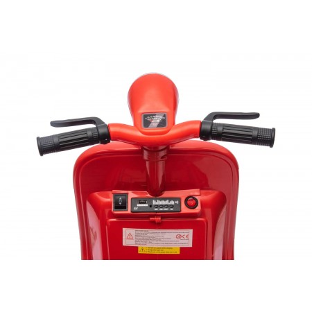 Piaggio Vespa con Sidecar Rosso Elettrica da Bambini a Batteria 6V