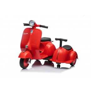 Piaggio Vespa con Sidecar Rosso Elettrica da Bambini a Batteria 6V