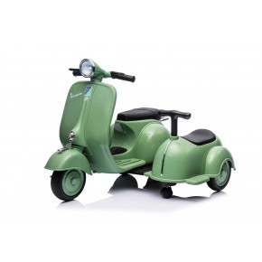 Piaggio Vespa Mini Verde a Batteria 6 V con Sidecar Elettrica da Bambini