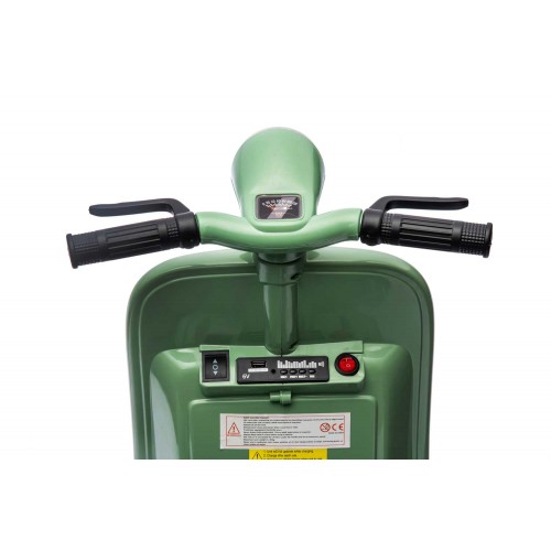 Piaggio Vespa Mini Verde a Batteria 6 V con Sidecar Elettrica da Bambini