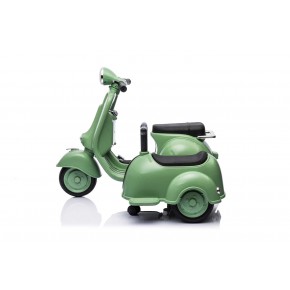Piaggio Vespa Mini Verde a Batteria 6 V con Sidecar Elettrica da Bambini 2