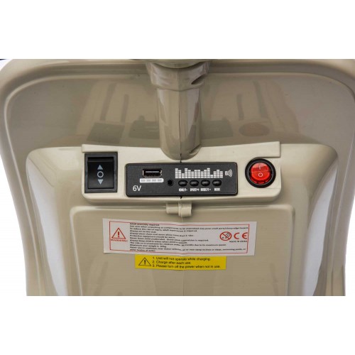 Piaggio Crema Vespa Mini con Sidecar Elettrica da Bambini a Batteria 6 V