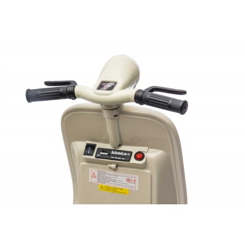 Piaggio Crema Vespa Mini con Sidecar Elettrica da Bambini a Batteria 6 V