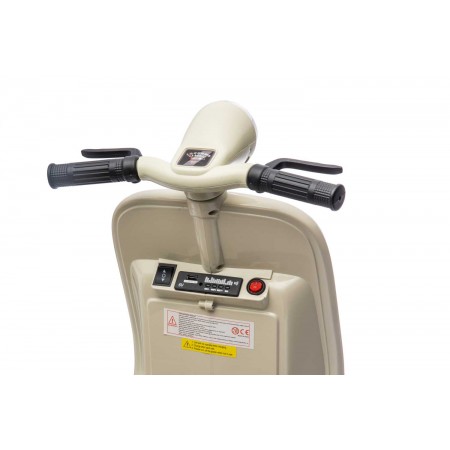 Piaggio Crema Vespa Mini con Sidecar Elettrica da Bambini a Batteria 6 V