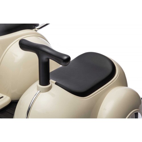 Piaggio Crema Vespa Mini con Sidecar Elettrica da Bambini a Batteria 6 V