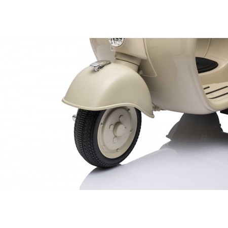 Piaggio Crema Vespa Mini con Sidecar Elettrica da Bambini a Batteria 6 V