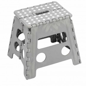 Sgabello Pieghevole Salvaspazio Grigio per la Casa Alto 32 cm in Plastica