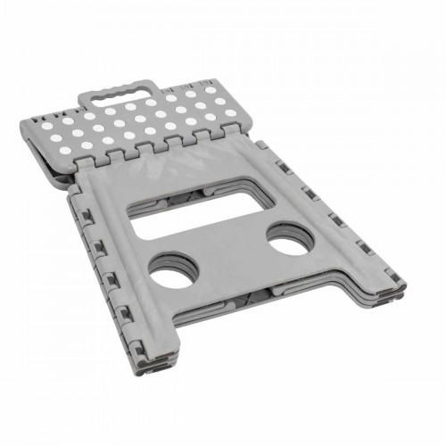 Sgabello Pieghevole Salvaspazio Grigio per la Casa Alto 32 cm in Plastica