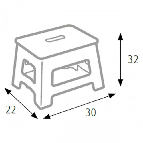 Sgabello Bianco Pieghevole Salvaspazio per la Casa Alto 32 cm in Plastica