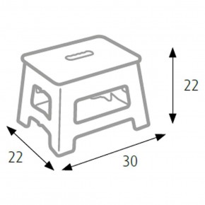 Sgabello Pieghevole Bianco Salvaspazio per la Casa in Plastica 22 cm 2