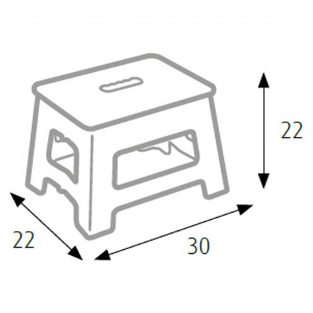 Sgabello Pieghevole Bianco Salvaspazio per la Casa in Plastica 22 cm