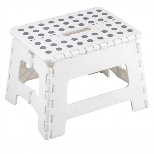 Sgabello Pieghevole Bianco Salvaspazio per la Casa in Plastica 22 cm