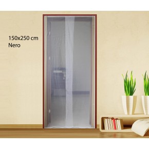 Zanzariera Nero Anti Zanzare con Biadesivo 150x250 per Porte Finestra