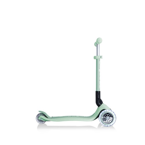 Monopattino con Luci a 3 Ruote Verde per Bimbo con Manubrio Regolabile