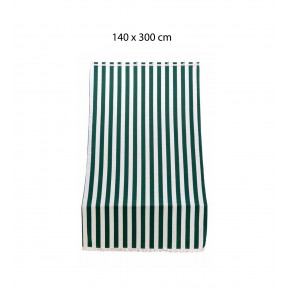 Tenda Righe Verde Parasole 140x300 a Soffitto con Anelli per Terrazzo