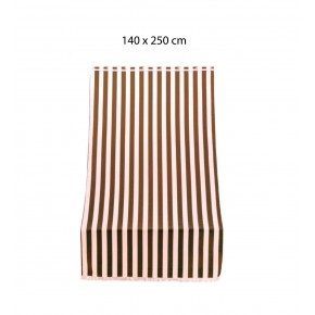 Tenda a Righe Marroni Parasole 140x250 a Soffitto con Anelli per Terrazzo