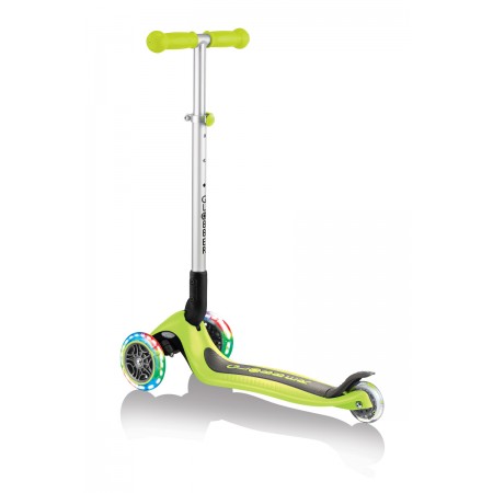 Monopattino Pieghevole con Luci Scooter Verde Lime Regolabile per Bambino