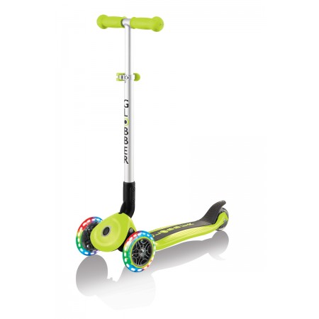 Monopattino Pieghevole con Luci Scooter Verde Lime Regolabile per Bambino