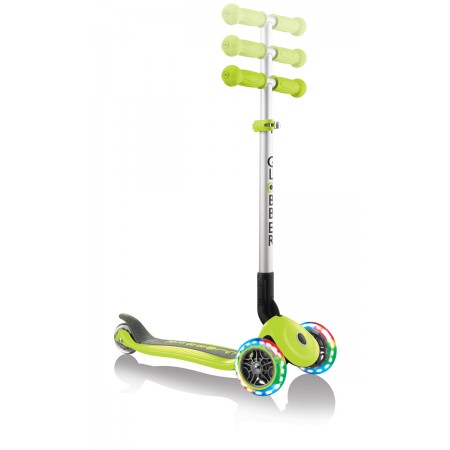 Monopattino Pieghevole con Luci Scooter Verde Lime Regolabile per Bambino