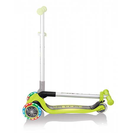 Monopattino Pieghevole con Luci Scooter Verde Lime Regolabile per Bambino