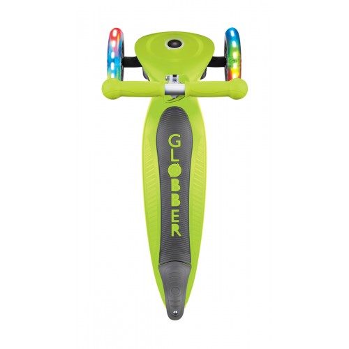 Monopattino Pieghevole con Luci Scooter Verde Lime Regolabile per Bambino