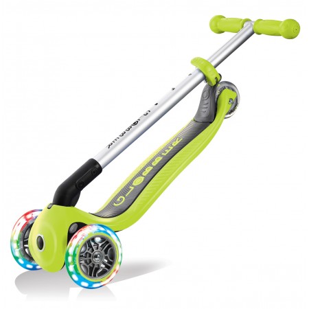 Monopattino Pieghevole con Luci Scooter Verde Lime Regolabile per Bambino