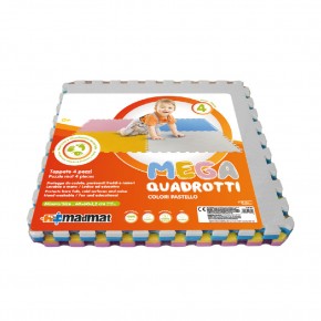 Tappeto Puzzle Componibile 60x60 con 4 Pezzi Colori Pastello Bimbi 2