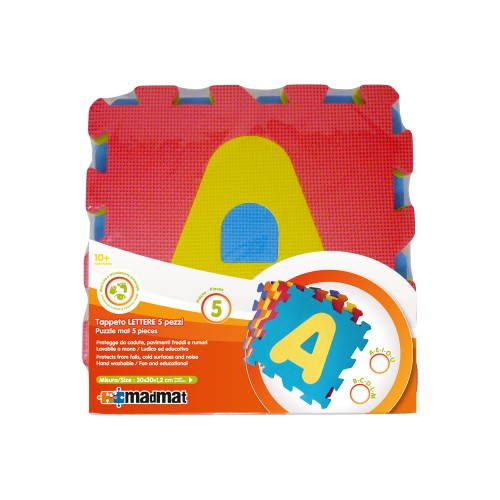 Tappeto 5 Mattonelle Puzzle Componibile 30x30 Morbido per Bimbi