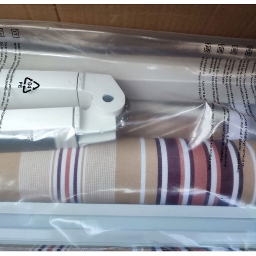 Tenda da Sole 300x200 con Bracci a Catena Righe Rosse Inclinazione Regolabile | BricoShop24