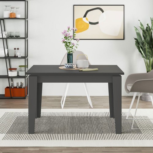Tavolo da Pranzo Antracite 120x80 Allungabile 160x80 Moderno Rettangolare
