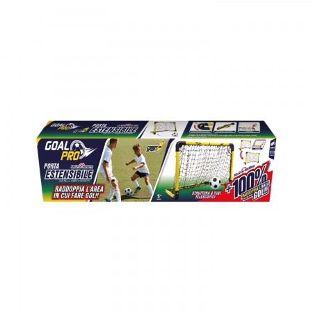 Porta Calcio Estendibile Pieghevole 90x60x42 Rete con Pompa e Palla
