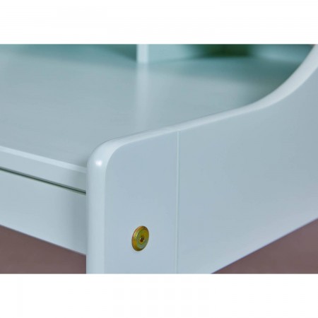 Tavolo Scrivania in Legno Verde Salvia per Bambini con Vani Portaoggetti