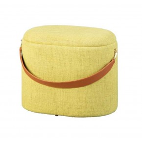 Pouff Tondo Giallo Verde Contenitore Puff Portaoggetti con Maniglia
