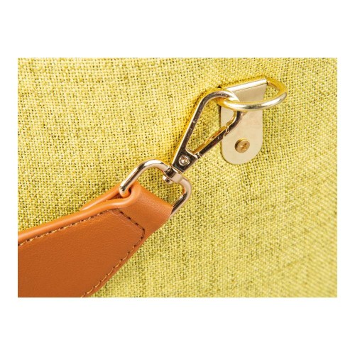 Pouff Tondo Giallo Verde Contenitore Puff Portaoggetti con Maniglia