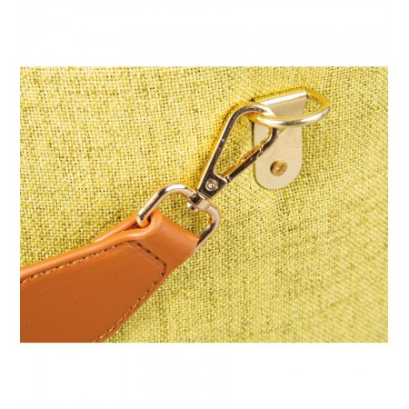 Pouff Tondo Giallo Verde Contenitore Puff Portaoggetti con Maniglia