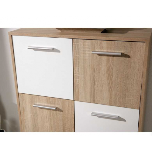 Credenza Buffet Moderna Bianco Rovere Sonoma Mobile Dispensa Soggiorno Salotto