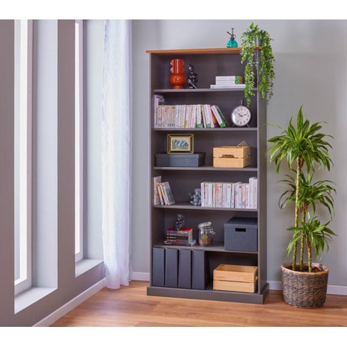 Libreria Mobile con 5 Ripiani in Legno Moderna Alta 190 per Studio