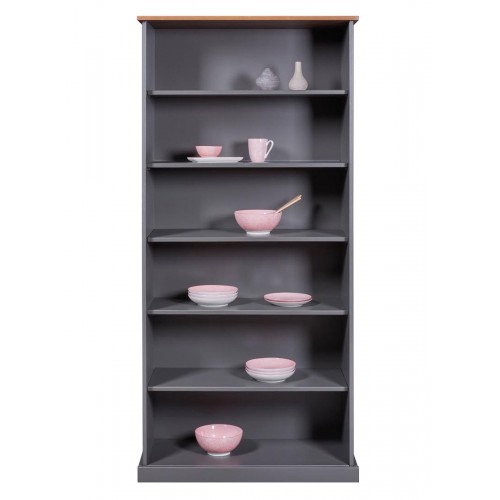 Libreria Mobile con 5 Ripiani in Legno Moderna Alta 190 per Studio