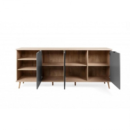 Madia a 3 Ante e Scaffali 210 cm Credenza Porta Tv Mobile da Salotto