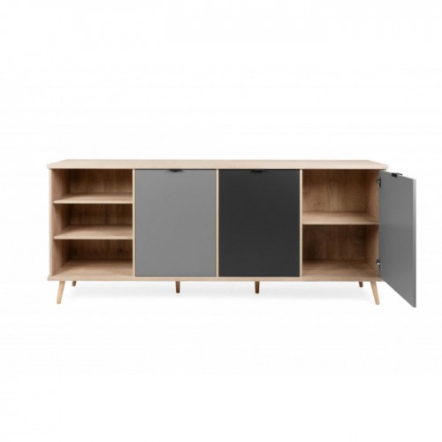 Madia a 3 Ante e Scaffali 210 cm Credenza Porta Tv Mobile da Salotto