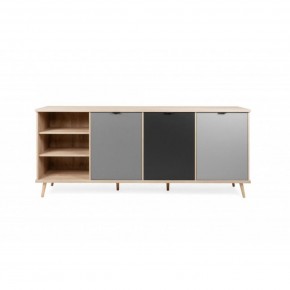 Madia a 3 Ante e Scaffali 210 cm Credenza Porta Tv Mobile da Salotto 2